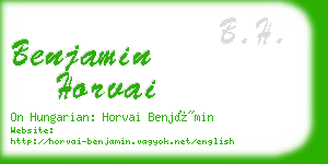 benjamin horvai business card